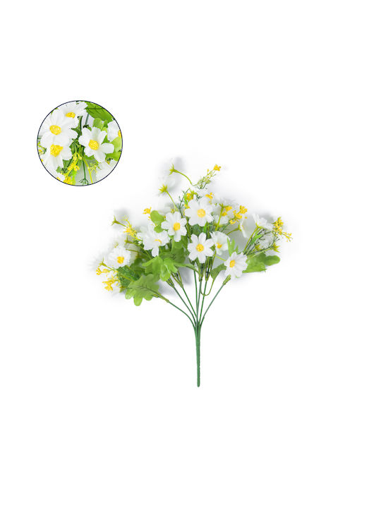 GloboStar Bouquet of Artificial Flowers Daisy White 33cm in Box 50pcs