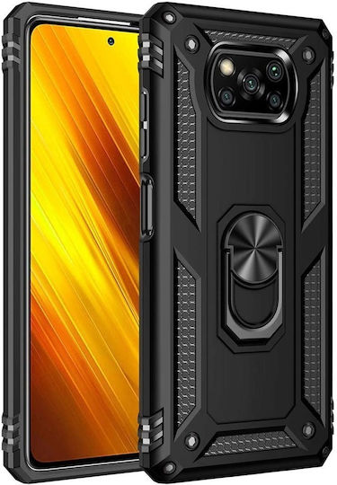 Erbord Umschlag Rückseite Metallisch Schwarz (Poco X3 NFC / X3 Pro)