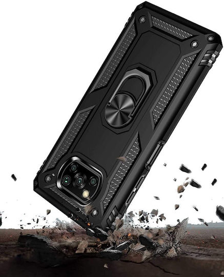 Erbord Umschlag Rückseite Metallisch Schwarz (Poco X3 NFC / X3 Pro)