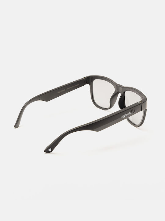 Cosselie Vibe Unisex Sunglasses with Black Horn-Rimmed Frame and Gray Lenses