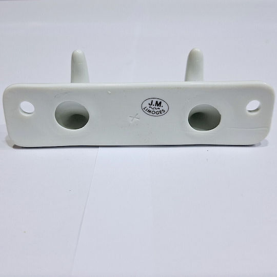 Polyresin Wall Hanger 2 Hooks White 12x3.8x3cm