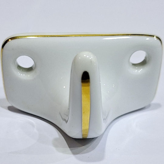 Стенна Закачалка От Полирезин Бяла 6x3.8x3см