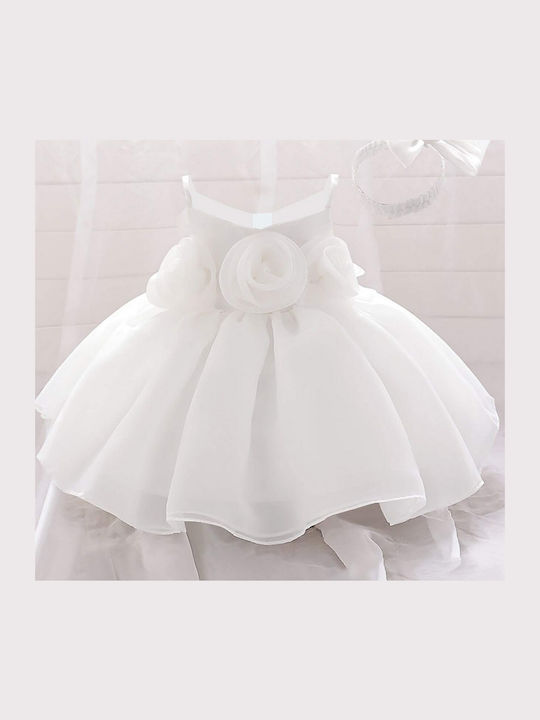 Kinderkleid Ärmellos Für Blumenmädchen Weiß