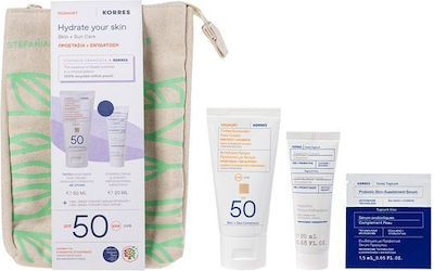 Korres Set mit Sonnencreme für das Gesicht, Serum & Kulturbeutel