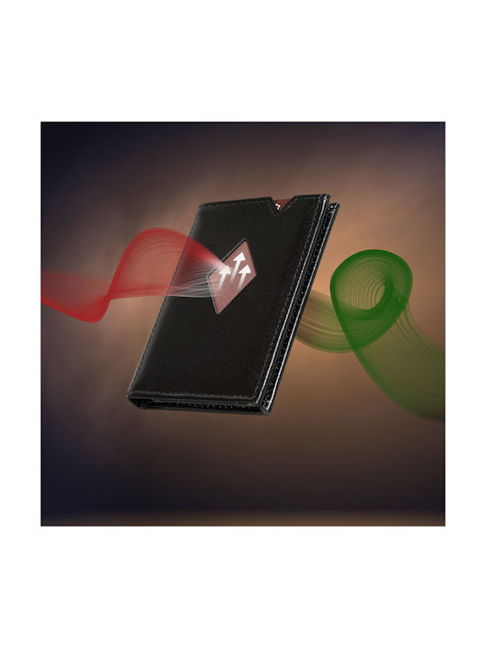 Leather Men's Wallet Cards with RFID Black