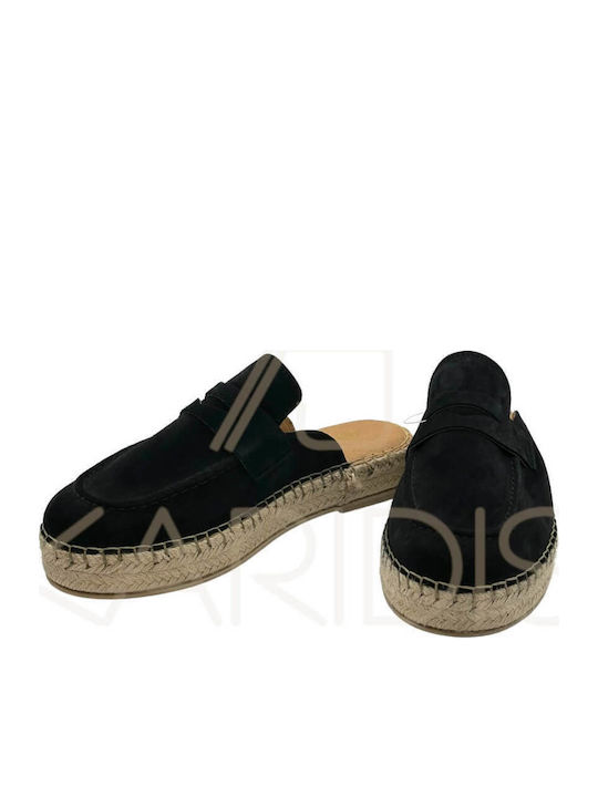 Flat Suede Mules σε Μαύρο Χρώμα