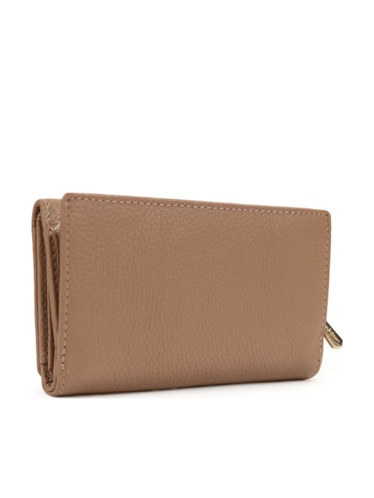 Small Leather Women's Wallet with RFID Nude