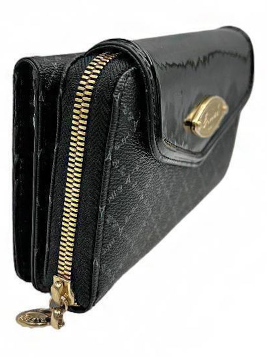 Large Women's Wallet Classic black-lustrine