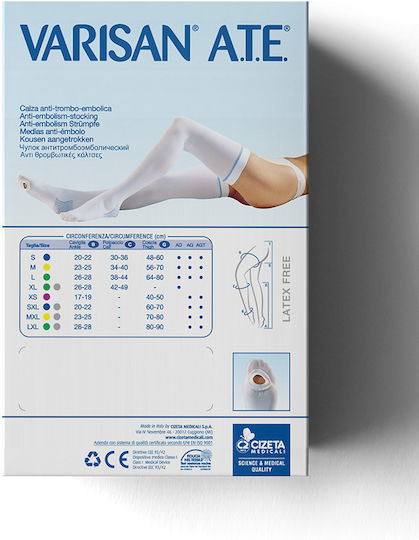 Varisan Kurz Socken Wade hoch 15-20 mmHg Weiß