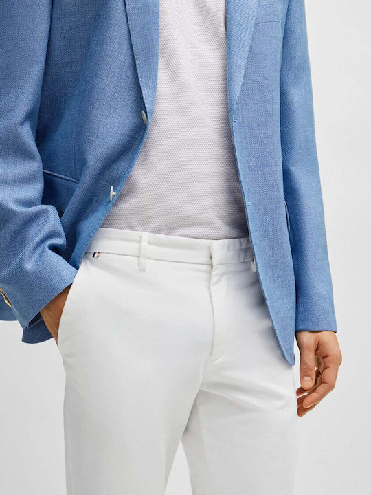 Kaito1 Pantaloni Chino Elastic cu Croială Slim White