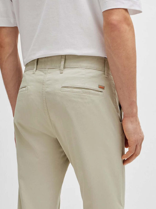 Pantaloni Chino Elastic cu Croială Slim Light Beige