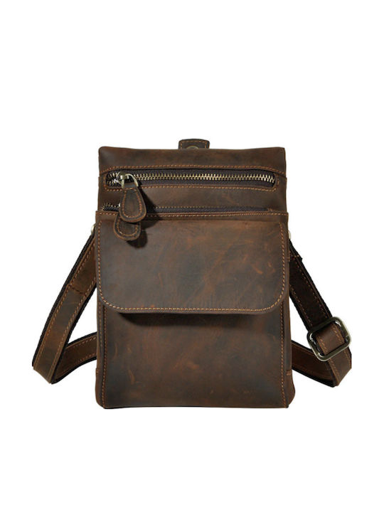 Leder Herrentasche Schulter / Crossbody Braun