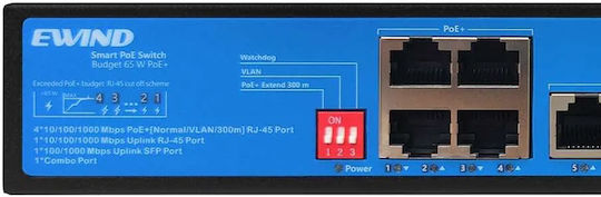 Ewind EW-S1907CG-AP Unmanaged L2 PoE Switch με 4 Θύρες Gigabit (1Gbps) Ethernet