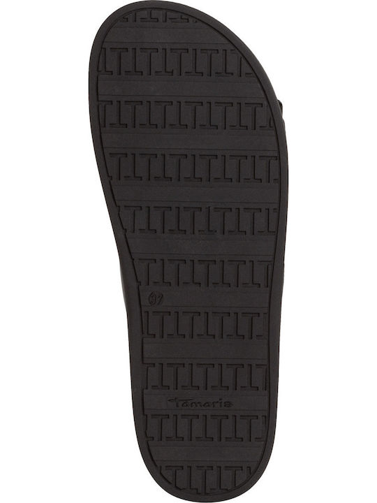 Leder Flache Sandalen für Damen mit Riemen in Schwarz Farbe