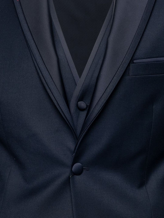 Timp de vară Costum Bărbați Costum bărbați cu Croială Strâmtă Blue Navy