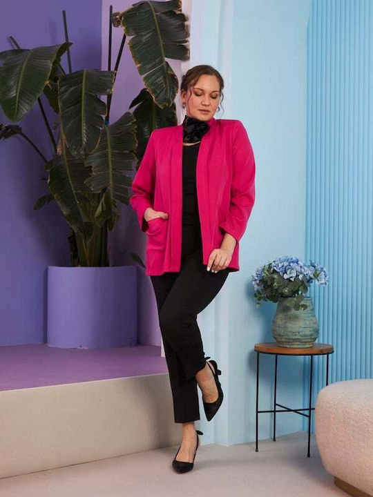 Bubble Chic Blazer pentru femei Sacou Fuchsia