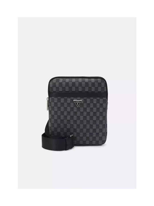 Guess Pungă din piele Geantă pentru bărbați Umăr / Crossbody Neagră