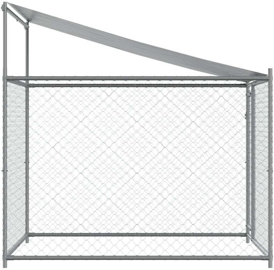 vidaXL Parc Metalic Pentru Câini 200x200x200 cm Gri