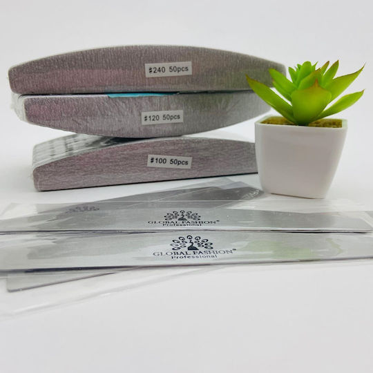 Disposable Nail Files 100 Grit 50pcs Self-Adhesive Global Soft Base