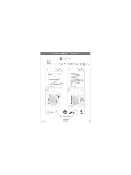 Saint Gobain Kitchen Back made of Glass Crystal 70x60cm 1pcs