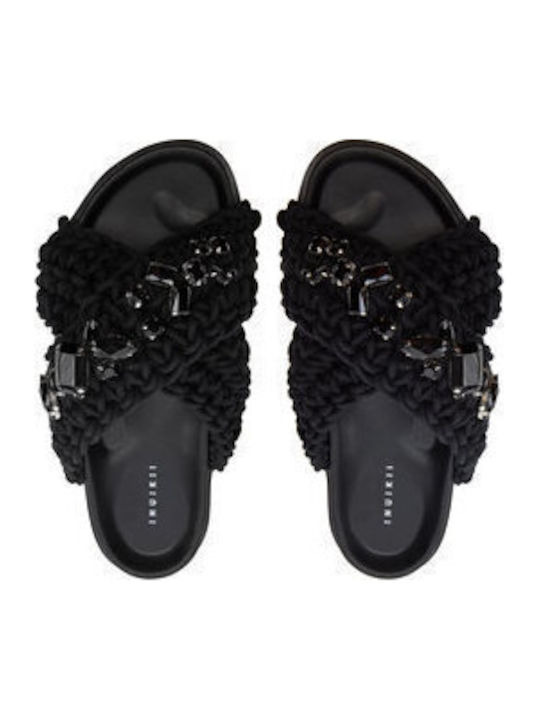 Women's Flat Sandals in Black Color