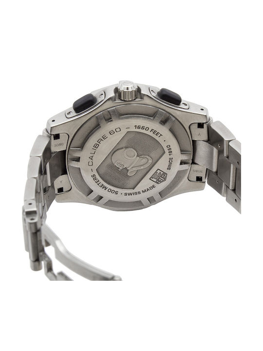 TAG Heuer Ανδρικό Ρολόι Μπαταρίας με Ασημί Μεταλλικό Μπρασελέ