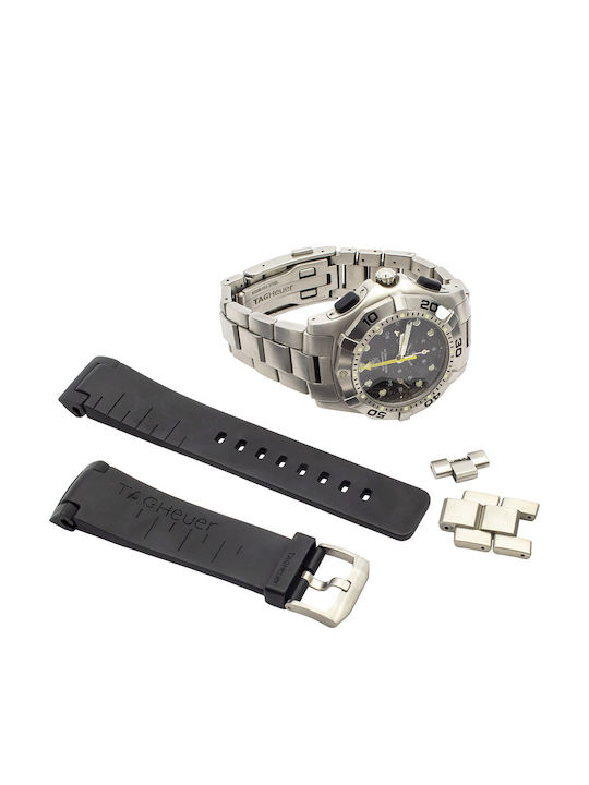 TAG Heuer Ανδρικό Ρολόι Μπαταρίας με Ασημί Μεταλλικό Μπρασελέ