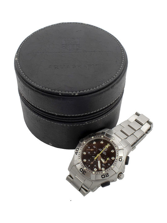 TAG Heuer Ανδρικό Ρολόι Μπαταρίας με Ασημί Μεταλλικό Μπρασελέ