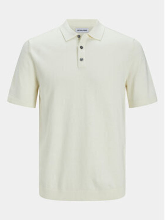 Jack & Jones Ανδρική Μπλούζα Κοντομάνικη Polo Cloud Dancer