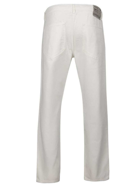 CROSSLEY MEN'S DENIM PANTS WHITE RELAXED FIT