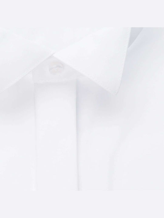 SEIDENSTICKER MEN'S LONG-SLEEVED NON-IRON POPLIN SHIRT WITH DOUBLE CUFFS AND COLLAR GEORGE PARTY WHITE SLIM FIT