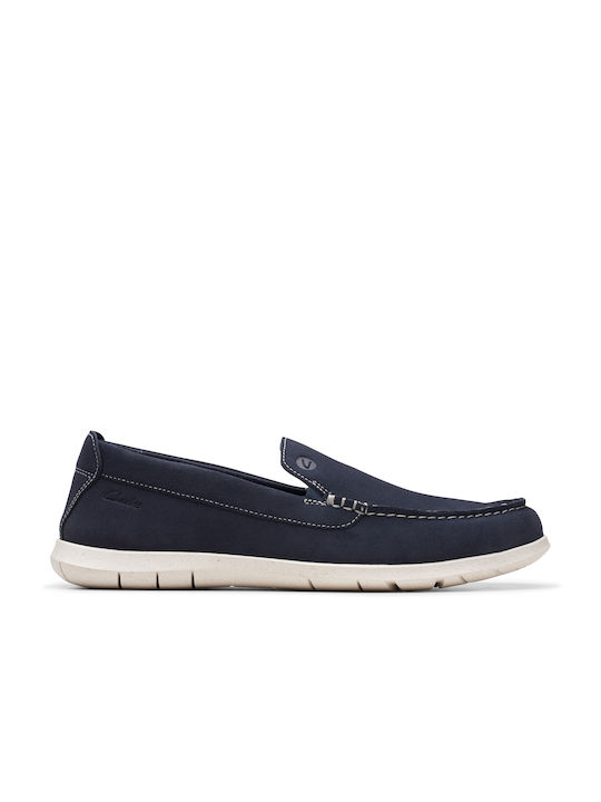 Clarks Men's Suede Moccasins Blue