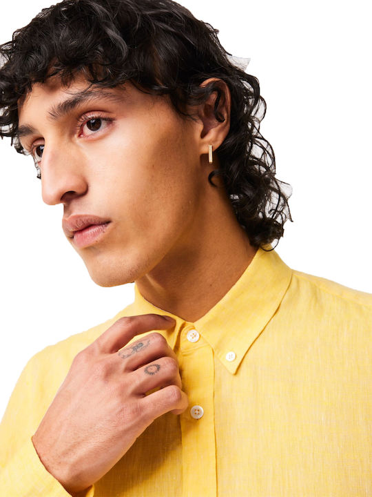 Lacoste Men's Shirt Long Sleeve Yellow