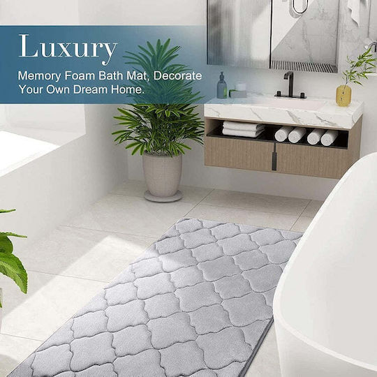 Non-Slip Bath Mat Microfiber Grey 50x40cm