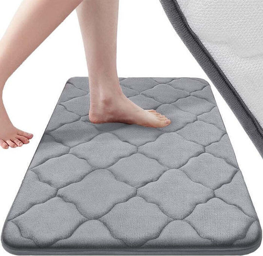Non-Slip Bath Mat Microfiber Grey 50x40cm