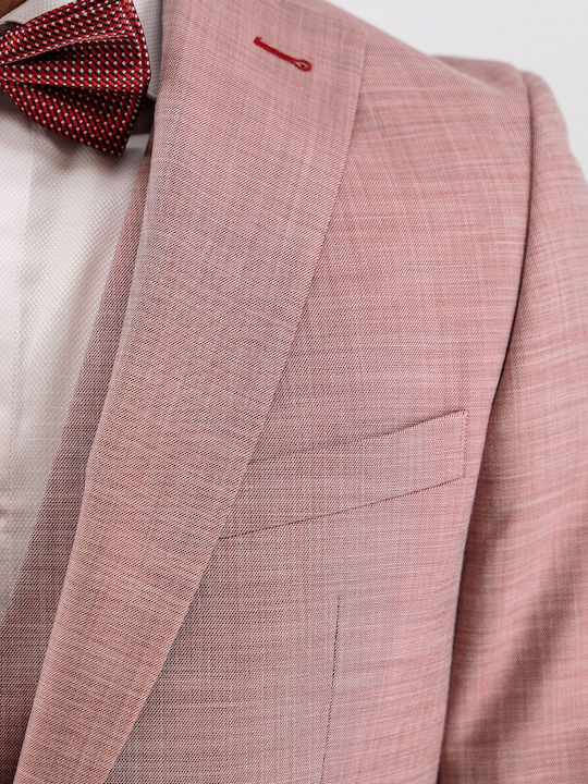 Men's Groom's Suit with Vest Pink