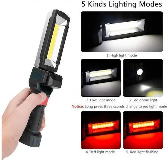 Work & Site Light Extension Cord Rechargeable LED with Brightness up to 500lm Foldable