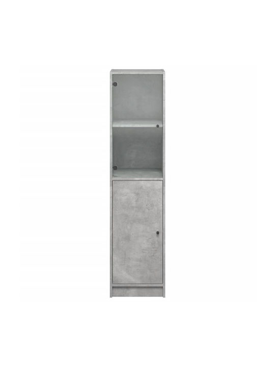 Wand Wohnzimmer Vitrine aus Spanplatte mit Glas Grey 35x37x142cm