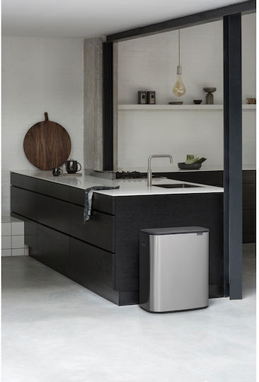 Brabantia Brabantia Mülleimer aus Inox Push 60lt Graues