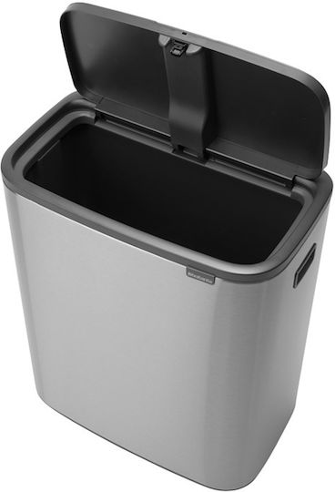 Brabantia Brabantia Mülleimer aus Inox Push 60lt Graues