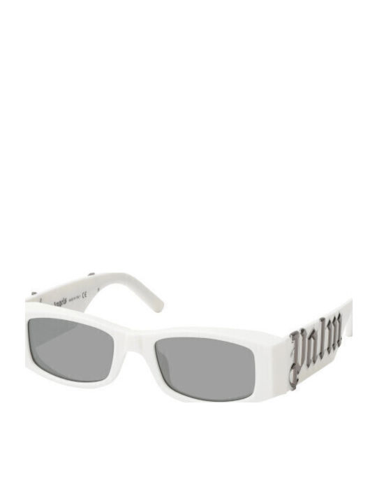 Angel Unisex Sonnenbrille mit Weiß Kunststoff Gestell und Gray Linse