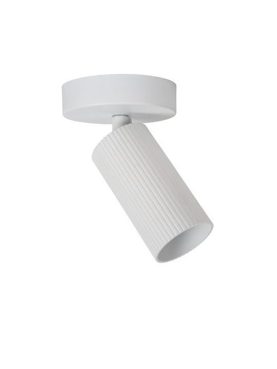 Lucide Lightning Μονό Σποτ με Ντουί GU10 σε Λευκό Χρώμα