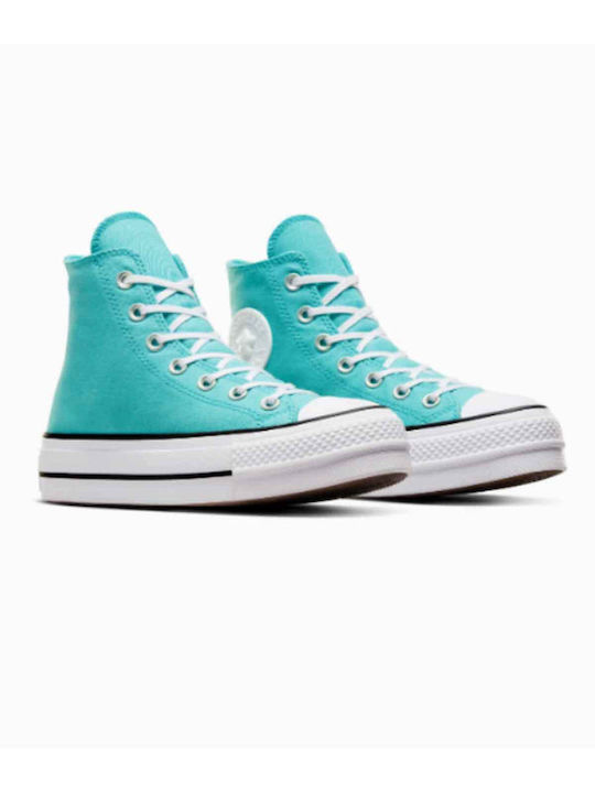 Chuck Taylor All Star Lift Γυναικεία Flatforms Μποτάκια Τιρκουάζ