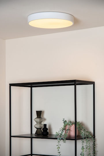 Lucide Lightning Πλαφονιέρα Οροφής Λευκή με Ενσωματωμένο LED