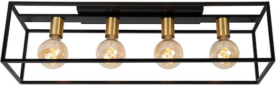 Lucide Lightning Ceiling Mount Light Black with Socket E27
