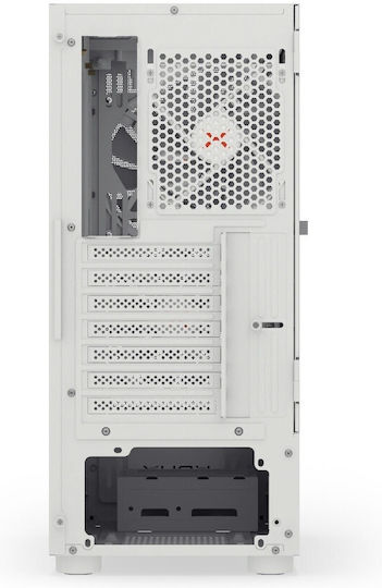 Krux Vako Геймърско бюро Midi Tower Компютърна кутия със страничен прозорец и RGB осветление Бял