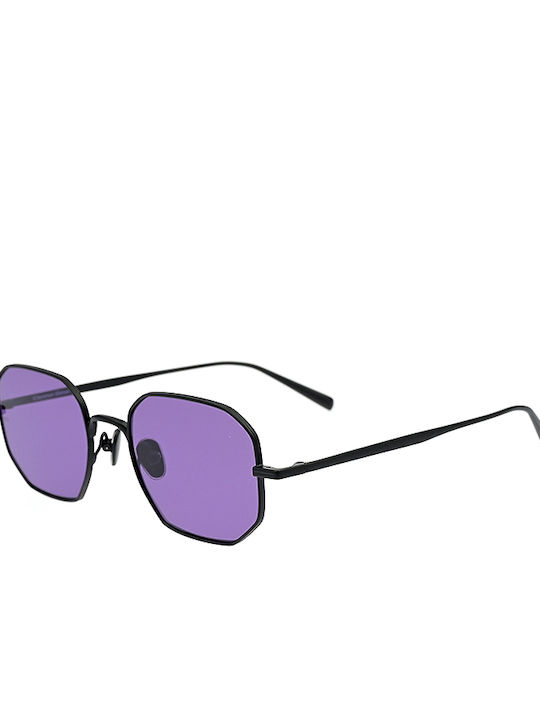 Common Sense Women's Sunglasses with Black Metal Frame and Purple Mirror Lens CS013-BLK-S7