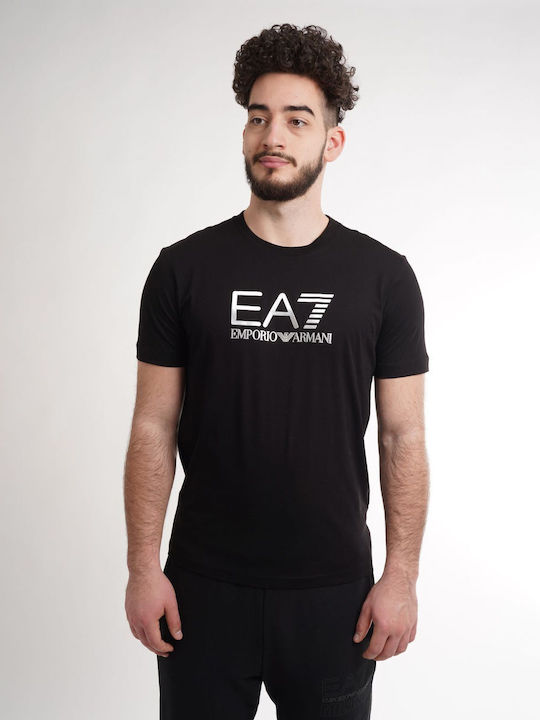 Emporio Armani Bărbați T-shirt Sportiv cu Mânecă Scurtă Negru