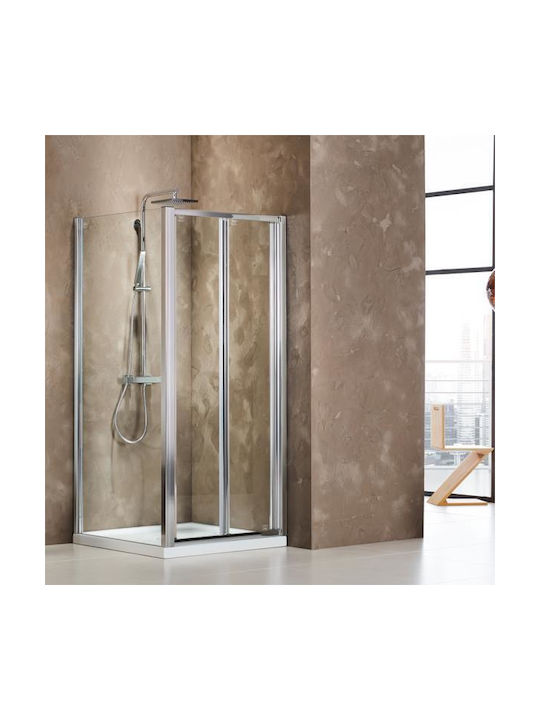 Devon Fixed Side Bathtub 67-69x140cm Clean Glass Chrome
