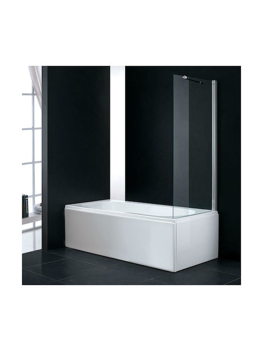 Axis Shower Screen Bathtub with Sliding Door 82x140cm Clear Glass Chrome